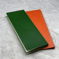 Couverture de menu de mariage classique rectangulaire en cuir véritable fait main avec logo de restaurant personnalisé
