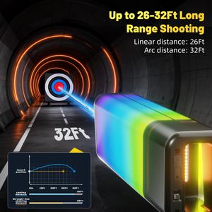 Nouveau pistolet à eau électronique en plastique coloré tendance transfrontalier avec lumières et effets sonores, chargement Type-C, grande capacité - Product Image 3