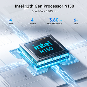 Máy tính mini NAS Intel Twin Lake N150 với 4 khe M.2 NVME, RAM 12G DDR5, bộ nhớ EMMC 64G, Dual LAN, hỗ trợ ba màn hình, tiết kiệm năng lượng, hệ điều hành <span class=keywords><strong>Ubuntu</strong></span>, server 2.5G, WiFi 6 - Product Image 2