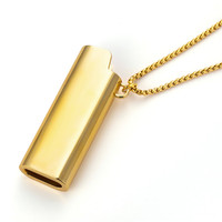 Hip-hop Or Plaqué Argent Titane Acier Collier De Perles pour Fumeur Rappeur Couverture Plus Légère Pendentif Collier
