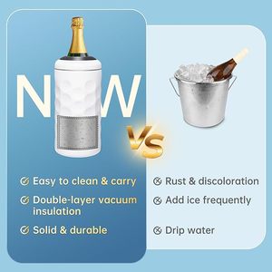 Olaylar için 750ml şarap şampanya soğutucu Oem şarap soğutucu fincan üreticisi dış mekan kullanımı için şarap şişesi soğutucu - Product Image 6