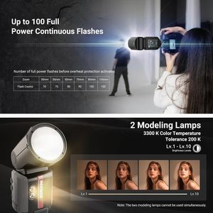 NEEWER Z3R para <span class=keywords><strong>Nikon</strong></span>, Flash de Estudio TTL de 100 Ws y 24 G con Pantalla Táctil, 1/8000 s HSS, 500 W de Potencia Completa, Disparo Continuo para Cámaras - Product Image 5