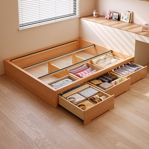 <span class=keywords><strong>Letto</strong></span> in Legno Massello Stile Nordico, <span class=keywords><strong>Letto</strong></span> in Faggio per Camera da <span class=keywords><strong>Letto</strong></span>, Tatami Senza <span class=keywords><strong>Testiera</strong></span> con Cassetto Portaoggetti - Product Image 4
