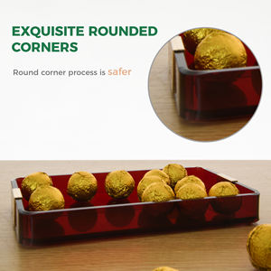 منظمات أكريليك، صندوق شوكولاتة أكريليك، صينية تقديم أكريليك مصنفرة مستطيلة الشكل مع أقدام مانعة للانزلاق - Product Image 3