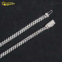 Chaîne Moissanite 5mm Petite Taille Iced Out Vvs Moissanite Chaîne à maillons cubain en argent sterling 925 Plaqué or blanc 18 carats Bijouterie fine