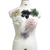 Nouvelles Appliques Florales 3D en Fil Métallique avec Strass en Cristal pour Robes de Bal et Vêtements – Idéales pour le DIY et les Accessoires de Mariage Féminins