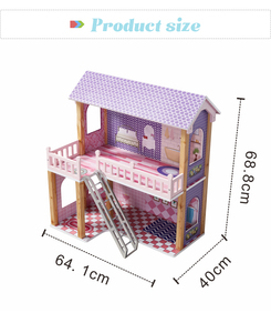 Maison de poupée en bois, bricolage, accessoire <span class=keywords><strong>pour</strong></span> bébé, simple, modèle Miniature, pépinière - Product Image 2