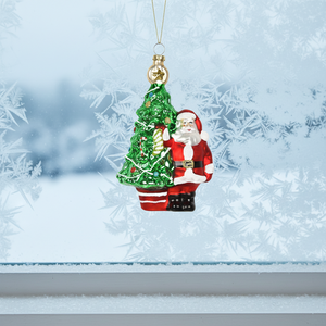Élégante Décoration de Noël en Verre Peinte à l'Effigie du Père Noël, à Suspendre à la Fenêtre, Fournitures et Décorations de Fêtes de Noël - Product Image 5