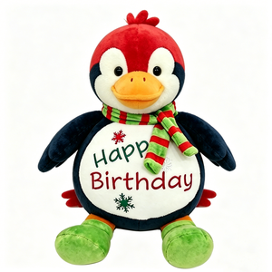 Peluche de pingüino personalizado para regalo de invierno, peluche de pingüino para regalo de cumpleaños, peluche de pingüino con bufanda para Navidad - Product Image 2