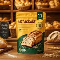 Sac d'emballage personnalisé pour pain intégral, pochette mate autoportante de qualité alimentaire refermable pour boulangerie, vente en gros B2B