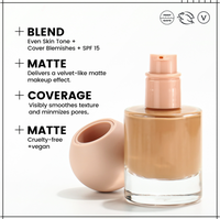 Nouveau Correcteur Hydratant Couvrant, Poudre Fixatrice, Fond de Teint Liquide Hydratant, Blanchissant, Imperméable et Longue Tenue