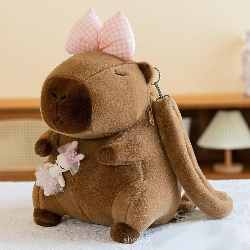 Capybara noeud rose