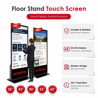 Kiosque publicitaire LCD sur pied avec système Android pour centre commercial, 55 pouces, pour intérieur