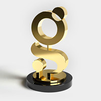 Trophée en résine or rose à conception personnalisable, pour cérémonie de remise des prix de compétition mondiale, trophée d'honneur Gloire Dorée
