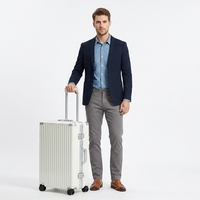 Valise trolley cabine légère avec port USB intégré, porte-gobelet et support téléphone pliables, serrure TSA et roulettes silencieuses à rotation 360° ultra-fluide