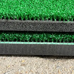 Heavy Duty Commercial 15mm Nylon + 15mm EVA Foam Artificial Turf Golf Hitting Mat For Indoor And Outdoor Golf Practice
