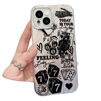 Étui de téléphone luxueux Poker Dice IMD Lacy adapté pour iPhone 17 Air 17 16 13 15 14 12 11 Pro Max et Plus