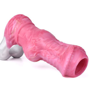 YOCY 2215 Heißer Künstlicher Haut-<span class=keywords><strong>Dildo</strong></span> mit Knoten/Verlängerung aus Silikon zur Penisvergrößerung Fantasy-Sexspielzeug in Pfirsichrosa - Product Image 1