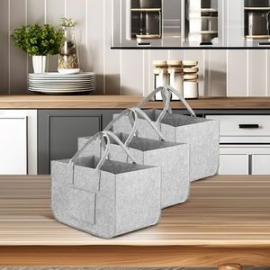 3Pcs Heavy Duty Grande Capacité Feutre de Cheminée Fourre-Tout de Rangement du Bois de Chauffage <span class=keywords><strong>Porte</strong></span>-Bûches et Sac pour le Rangement Domestique - Product Image 5