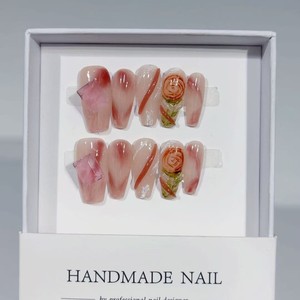 Autocollants d'ongles faits main en forme de <span class=keywords><strong>petit</strong></span> ours mignon et adorable, transparents effet glace, courts et prêts à poser, vente en gros - Product Image 5