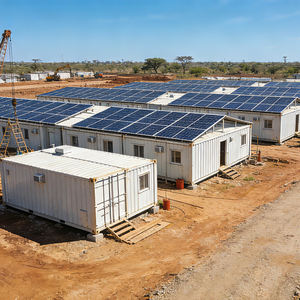 <span class=keywords><strong>Maison</strong></span> modulaire en conteneurs avec système d'énergie solaire et stockage de batteries pour chantier de construction à grande échelle et camp mobile - Product Image 1