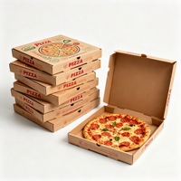 Boîte à pizza en kraft biodégradable, écologique, imperméable, jetable, de qualité alimentaire, en gros, 6"-24", personnalisable