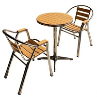 Ensemble de tables et chaises d'extérieur pour café, idéal pour salon de thé, résistant au soleil et à l'eau, en alliage d'aluminium, style décontracté, mobilier de cour