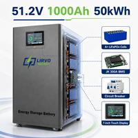 Sistema de Almacenamiento de Energía Solar para el Hogar, Apilable, de 51.2V, 300Ah, 800Ah, 1000Ah, LiFePO4, con BMS Integrado
