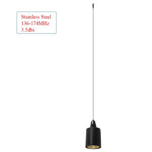 Antenne radio mobile pour voiture en acier inoxydable VHF 136-174 MHz, antenne de communication flexible longue portée - Product Image 1