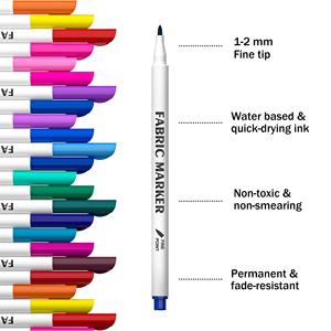 Marcadores de Tela Personalizados a Prueba de Agua, Borrables con Base de Agua, con Puntas Planas/Oblicuas, 24 Colores - Product Image 3