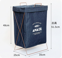 Panier à linge en métal lavable pliable, panier de rangement, panier de tri, vente en gros