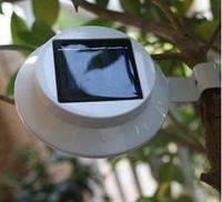 Lampe de clôture LED solaire étanche circulaire pour extérieur avec capteur automatique pour jardin, mur et allée