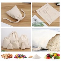 Pochette en tissu de coton avec logo personnalisé, petite pochette de rangement avec cordon de serrage pour thé, cadeau, bijoux, bonbons, emballage