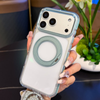 Étui de téléphone rotatif à 360 degrés pour iPhone 18 Pro, compatible avec 17 16 15 14, cadre en TPU bicolore, coque hybride transparente en PC