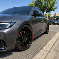 Jantes monobloc forgées 18-22 pouces noires et rouges à rayons fendus concaves 5x112/114.3/120 Sport