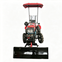 Tractor Agrícola Pequeño de Cuatro Ruedas en Oferta, Equipado con Toldo, Rotocultivador y Pala Frontal para Diversas Operaciones Agrícolas