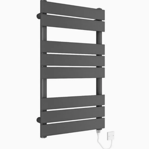 Sèche-serviettes électrique en acier doux anthracite, radiateur porte-serviettes - Product Image 1