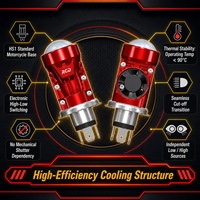 Qualité d'exportation mondiale Plug & Play H4 6000K Boîtier rouge 2,0 pouces Lentille de retrofit LED avant pour moto Sécurité de conduite nocturne Alibaba