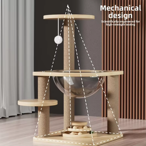 Árbol rascador multifuncional para gatos con nido integrado y rascador, producto acogedor para mascotas para el hogar - Product Image 4