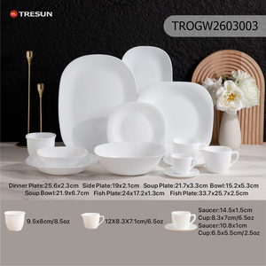 Transparent Color Opal Glass <b>Dinner</b> <b>Set</b> Glass <b>Dinner</b> Plates Soup Bowl Salad Bowl <b>Wholesale</b> Opal Glass Dessert Plate - Product Image 1