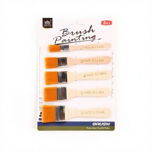 Ensemble de pinceaux transfrontaliers pour <span class=keywords><strong>peinture</strong></span> à l'huile, acrylique, gouache, aquarelle, <span class=keywords><strong>peinture</strong></span> murale, poils en nylon, tête plate, manche en bois, modèle - Product Image 5