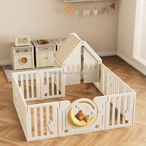 Hot Sale Box Hek Baby Play Opvouwbare Indoor Kids 'Plastic Full Sets Corrales Para Bebes Box Met Glijbaan En Schommel - Product Image 2