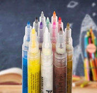 Peinture à pointe fine imperméable à l'eau 0.7mm, marqueurs d'art de dessin, 12 couleurs d'encre acrylique, ensemble de stylos marqueurs permanents de peinture acrylique