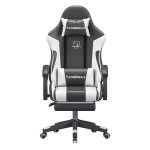 Komfortabler Ergonomischer <span class=keywords><strong>Massage</strong></span>-Relaxsessel aus Leder mit Verstellbarer Höhe, 5-Sterne-Eisenbasis, Drehbaren Rollen und Ausziehbarem PC-Gaming-Stuhl - Product Image 2