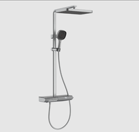 JOMOO Ensemble de douche à détartrage automatique intelligent Système de douche à clé de piano de salle de bains Capteur de température Affichage numérique Mélangeur de bain