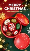Jouet Squishy de Noël, lot de 6 pièces, en TPR et Maltose, jouet anti-stress à presser, boîte de Noël, jouet de décompression et anti-stress