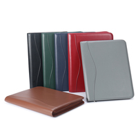 A4 taille en cuir Document dossier fermeture éclair portefeuille Multi poche organisateur bureau d'affaires papeterie fichier sac Promotion cadeaux