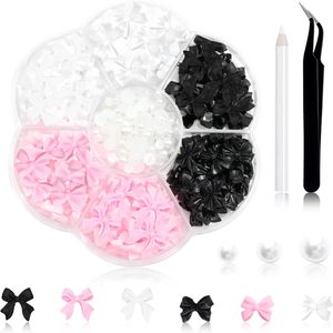 Adornos 3D para Uñas con Forma de Lazo, Flores Rosadas y Cristales, Caja Mixta de Accesorios de Manicura para Uñas Bonitas - Product Image 5