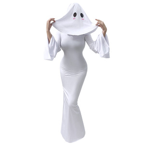 Costume de fantôme pour femmes, foulard blanc, déguisement fantaisie, tenue de scène pour Halloween - Product Image 3