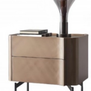 Mesita <span class=keywords><strong>de</strong></span> Noche Multifuncional Moderna <span class=keywords><strong>de</strong></span> Lujo en Madera Crema, Estilo Italiano Minimalista, con Gran Espacio <span class=keywords><strong>de</strong></span> Almacenamiento para Dormitorio - Product Image 5